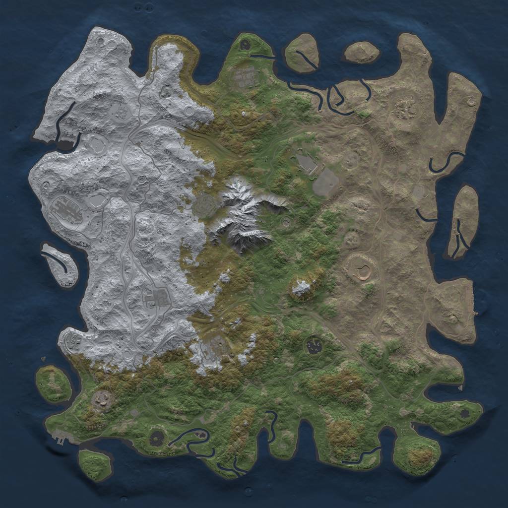 Rust Map: Procedural Map, Size: 5000, Seed: 1377419498, 18 Monuments