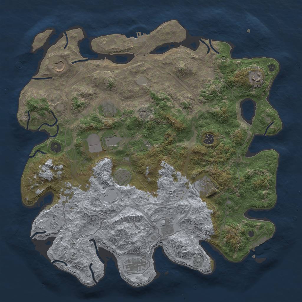 Rust Map: Procedural Map, Size: 4250, Seed: 1714115910, 17 Monuments