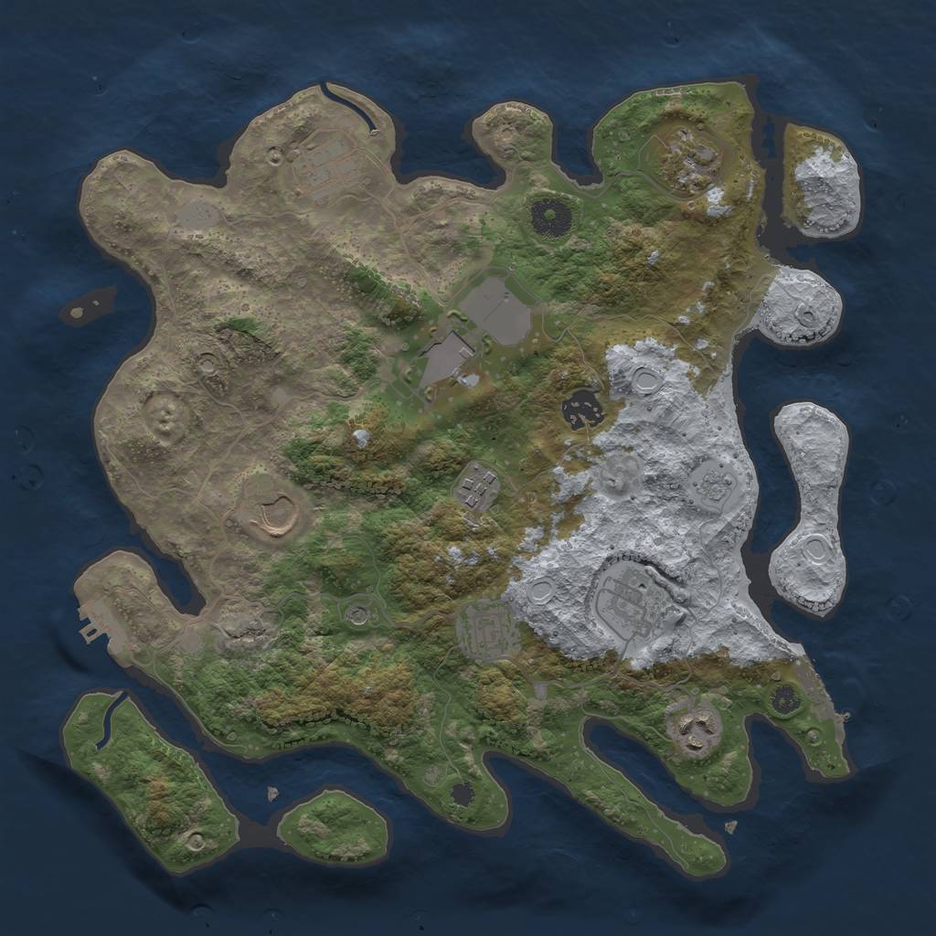 Rust Map: Procedural Map, Size: 3500, Seed: 532023111, 16 Monuments