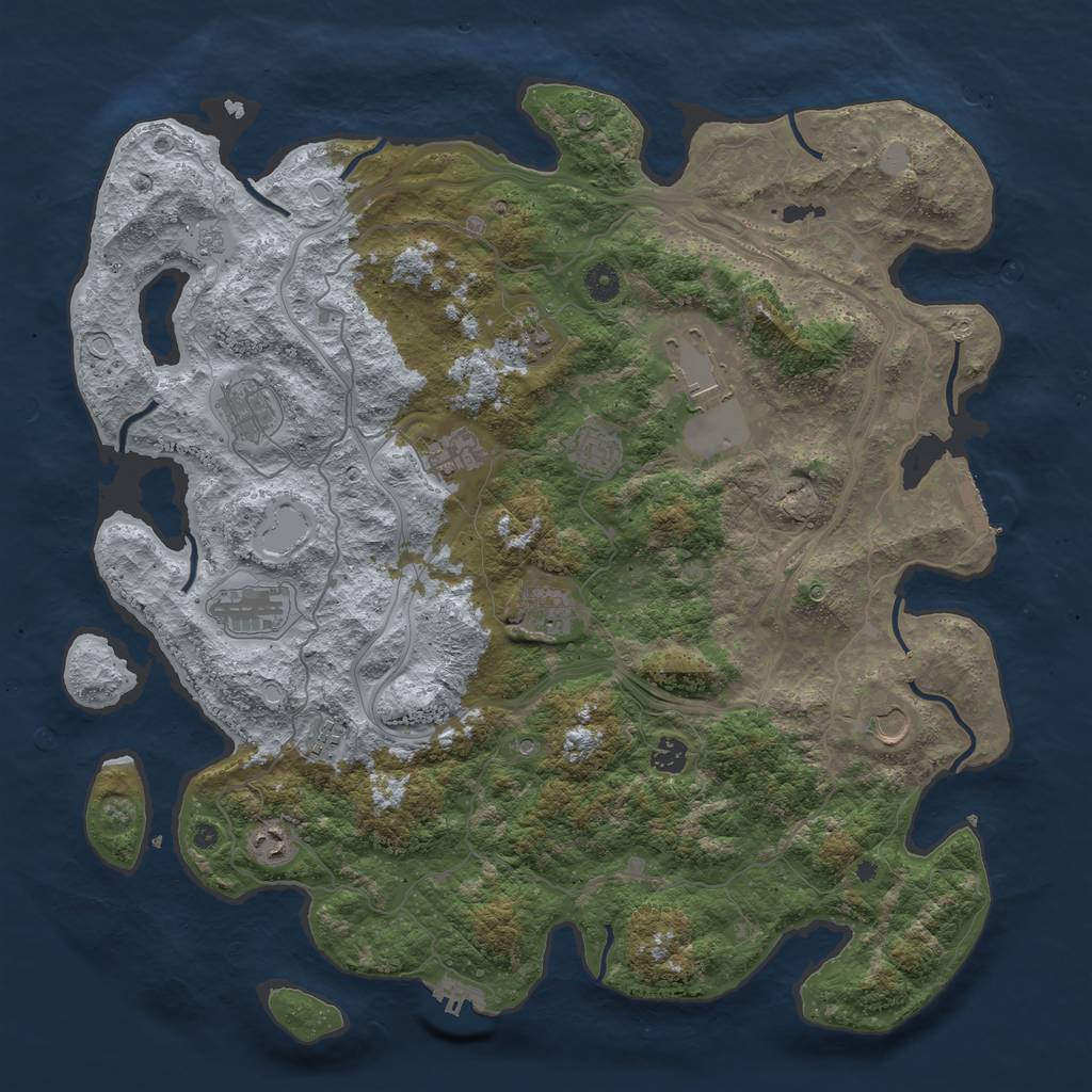 Rust Map: Procedural Map, Size: 4500, Seed: 65587, 18 Monuments