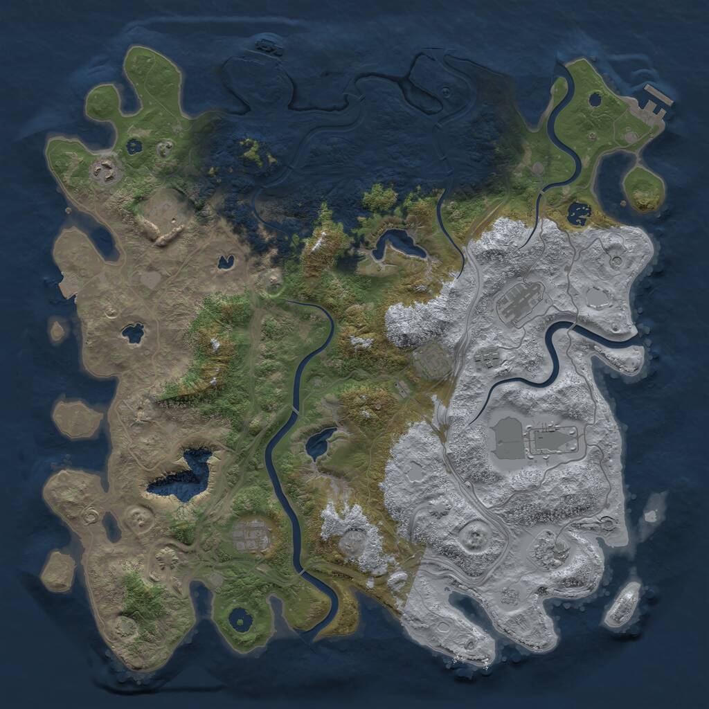 Rust Map: Procedural Map, Size: 4500, Seed: 504585, 15 Monuments
