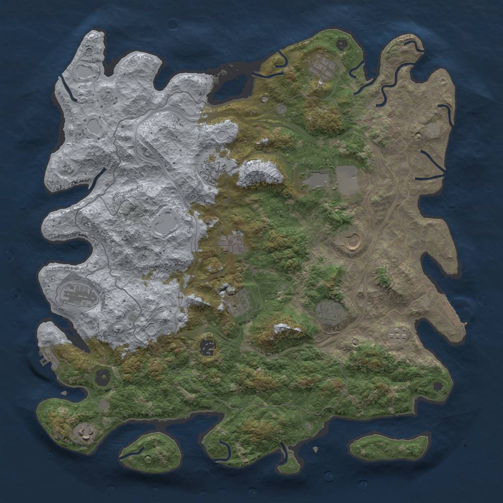 Rust Map: Procedural Map, Size: 4501, Seed: 12, 18 Monuments