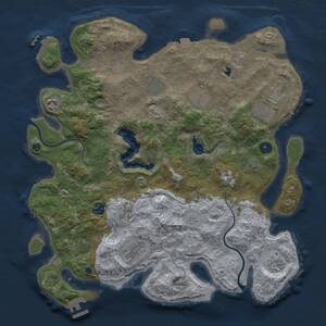 Thumbnail Rust Map: Procedural Map, Size: 4000, Seed: 1269417101, 13 Monuments