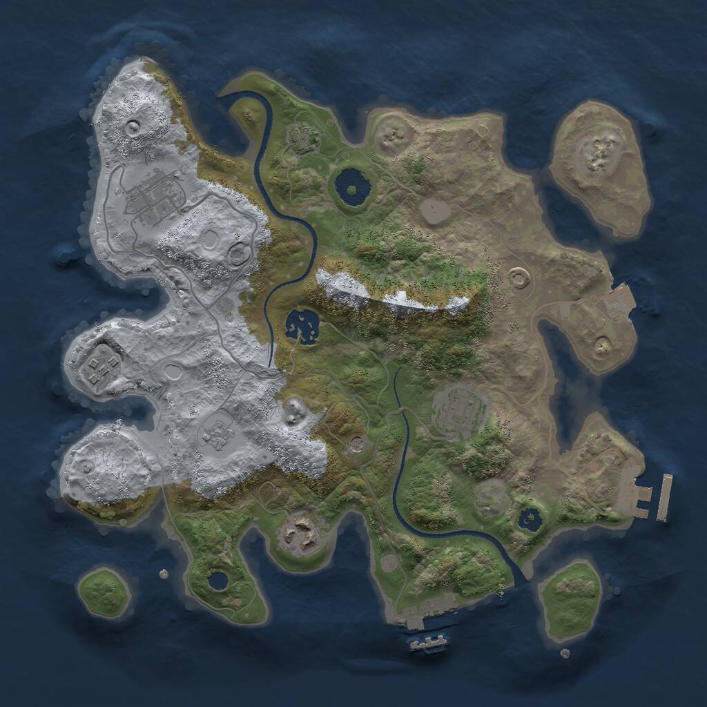 Rust Map: Procedural Map, Size: 3000, Seed: 4168, 11 Monuments