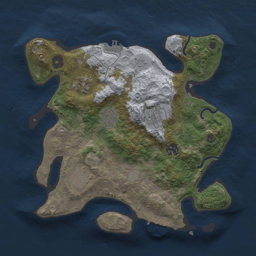 Rust Map: Procedural Map, Size: 3000, Seed: 257136040, 11 Monuments