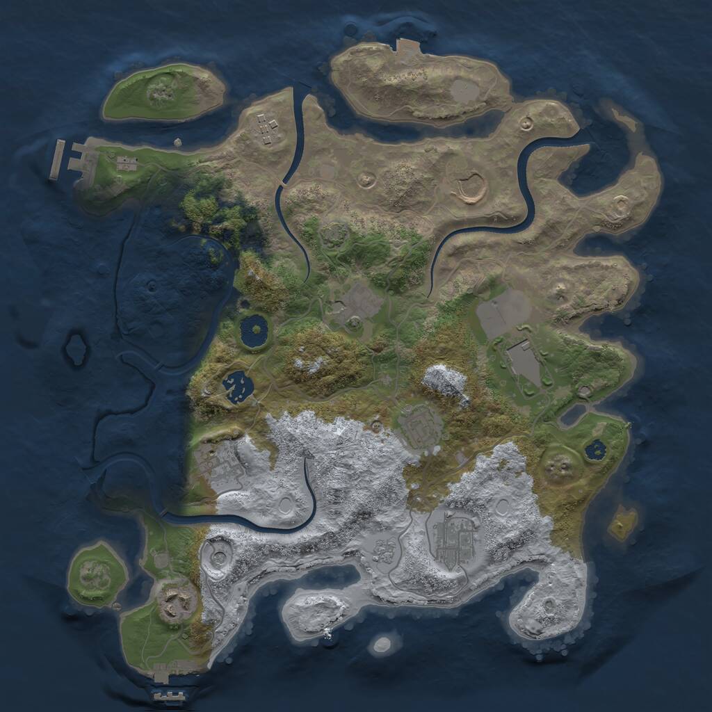 Rust Map: Procedural Map, Size: 3500, Seed: 111020772, 15 Monuments