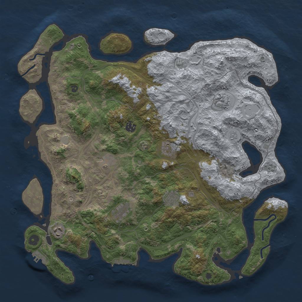Rust Map: Procedural Map, Size: 4250, Seed: 4141511, 15 Monuments