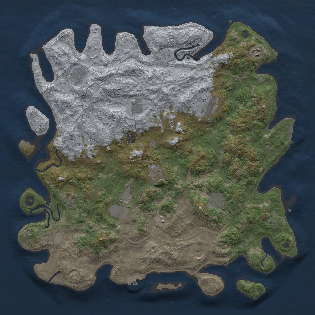 Rust Map: Procedural Map, Size: 4650, Seed: 648252, 18 Monuments