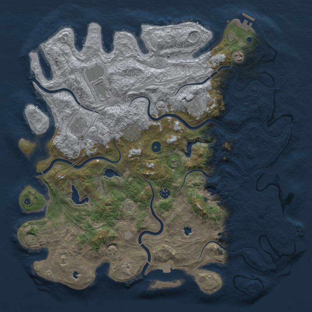 Rust Map: Procedural Map, Size: 4650, Seed: 648252, 14 Monuments