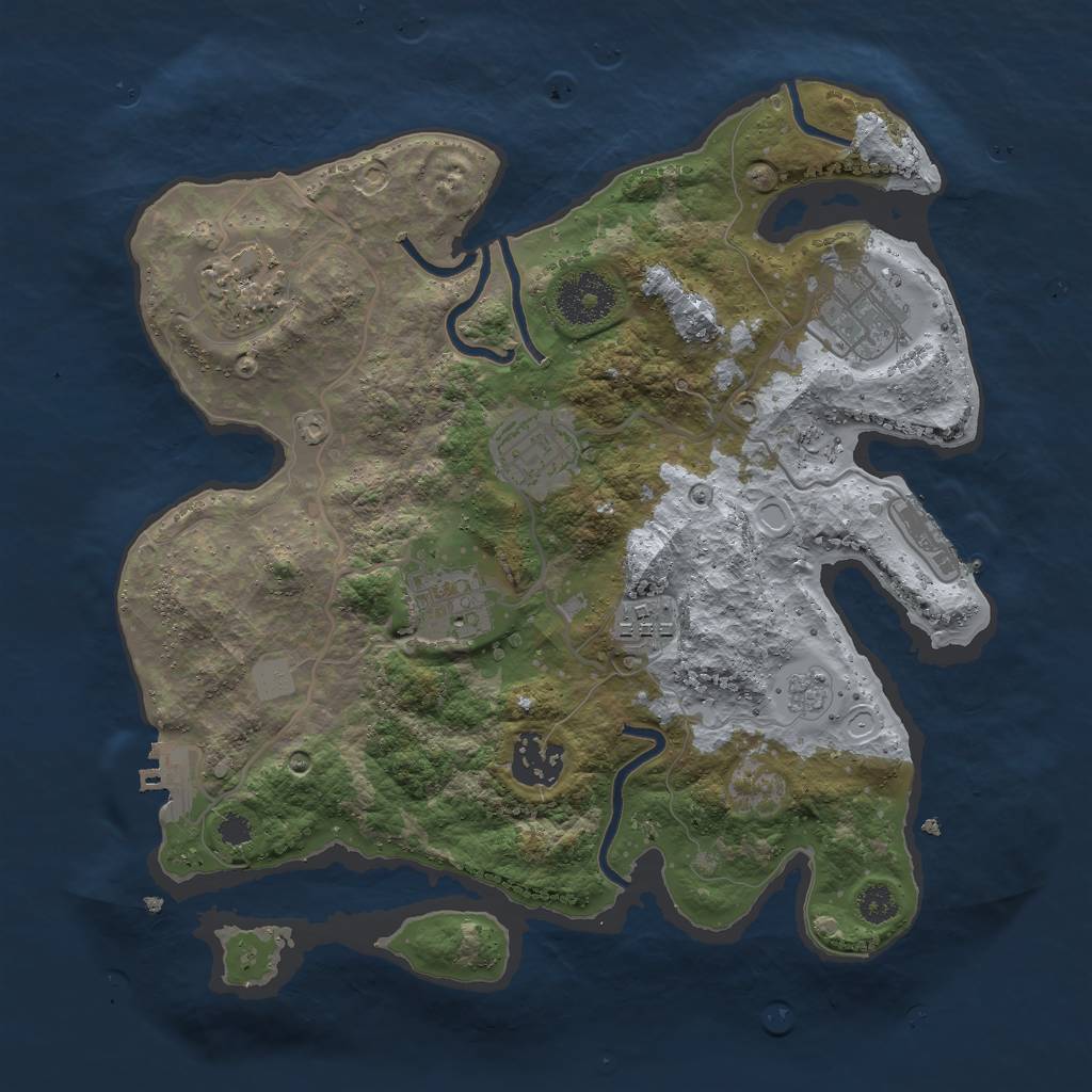 Rust Map: Procedural Map, Size: 3000, Seed: 918040520, 12 Monuments