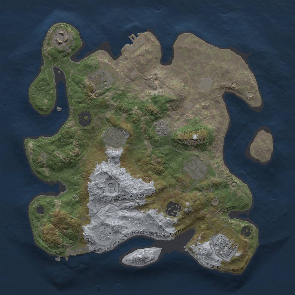 Rust Map: Procedural Map, Size: 3000, Seed: 1406, 14 Monuments