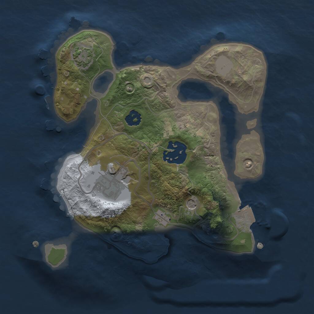 Rust Map: Procedural Map, Size: 2000, Seed: 342444, 5 Monuments