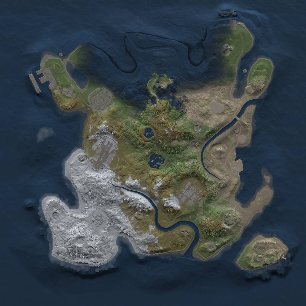 Rust Map: Procedural Map, Size: 3000, Seed: 993893896, 10 Monuments