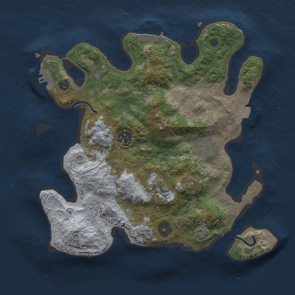 Rust Map: Procedural Map, Size: 3000, Seed: 993893896, 11 Monuments