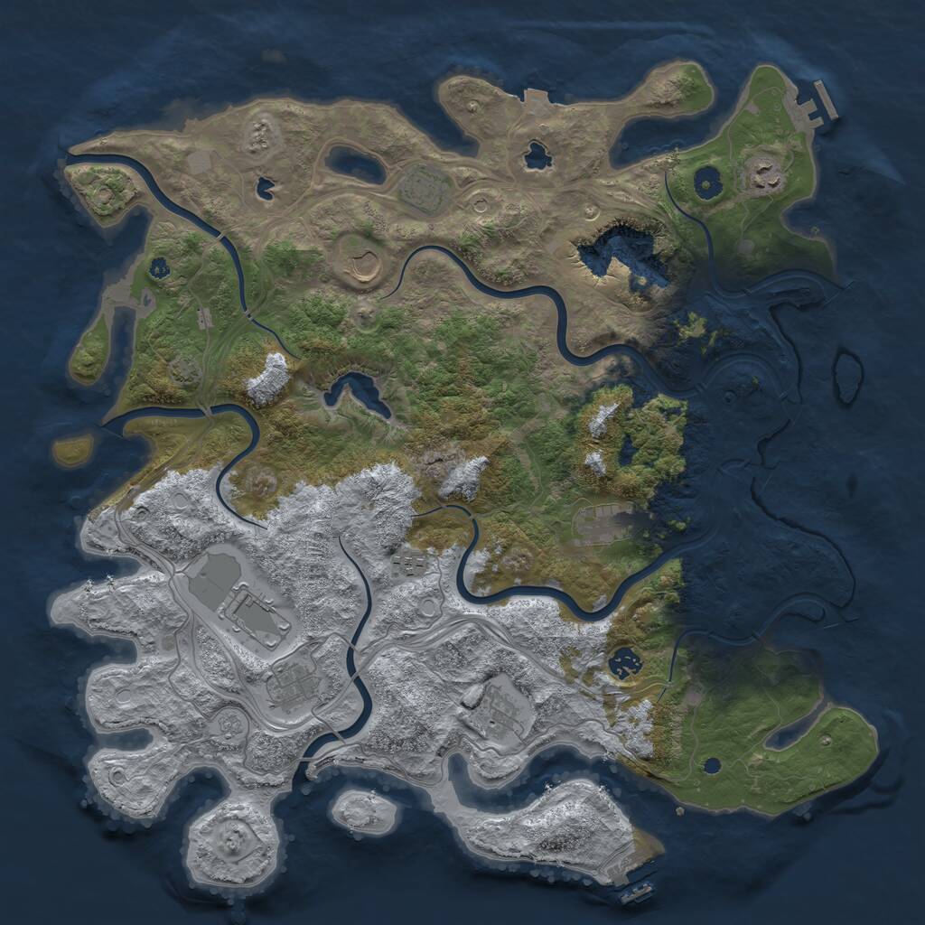 Rust Map: Procedural Map, Size: 4500, Seed: 1078976127, 15 Monuments