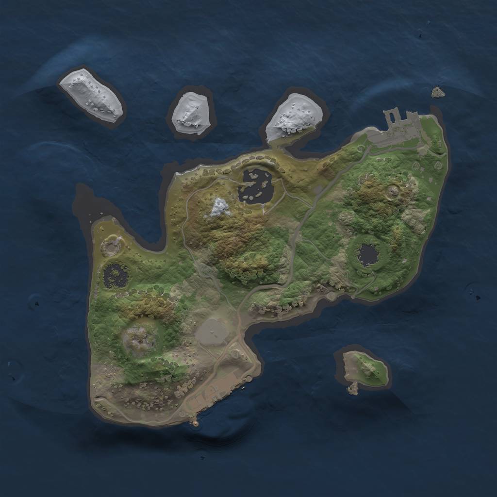 Rust Map: Procedural Map, Size: 2000, Seed: 78925633, 6 Monuments
