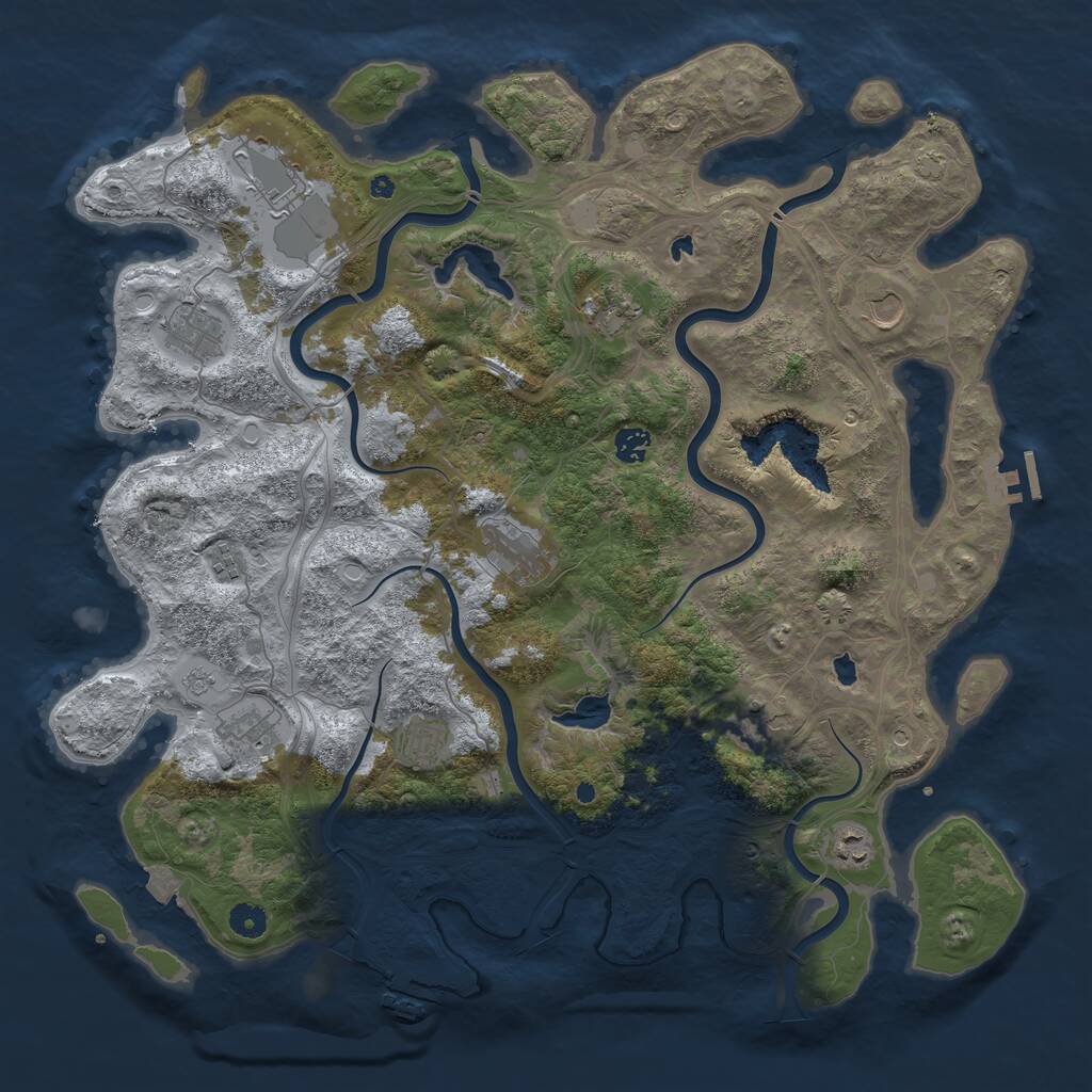 Rust Map: Procedural Map, Size: 4500, Seed: 796722464, 17 Monuments