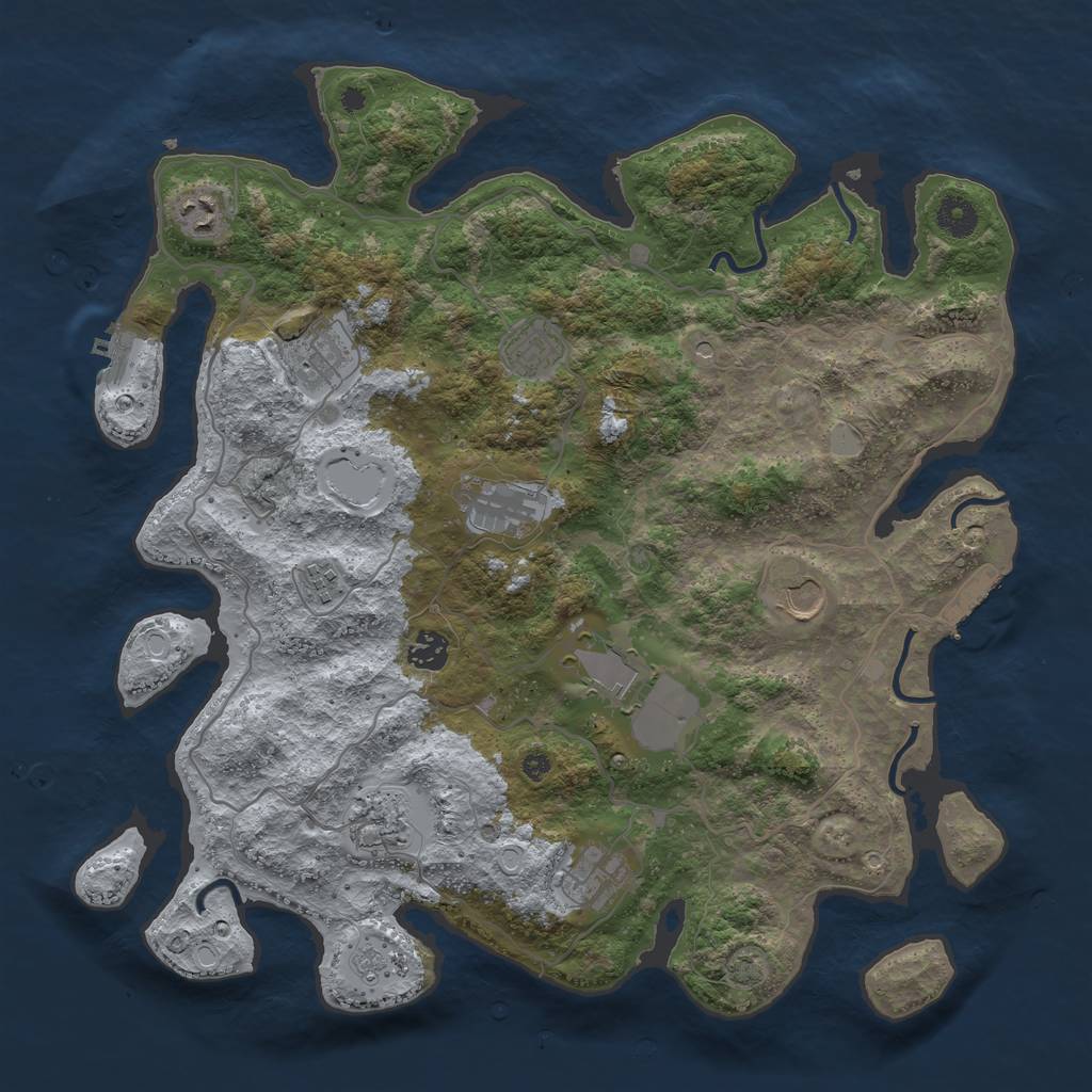 Rust Map: Procedural Map, Size: 4000, Seed: 5925673, 18 Monuments
