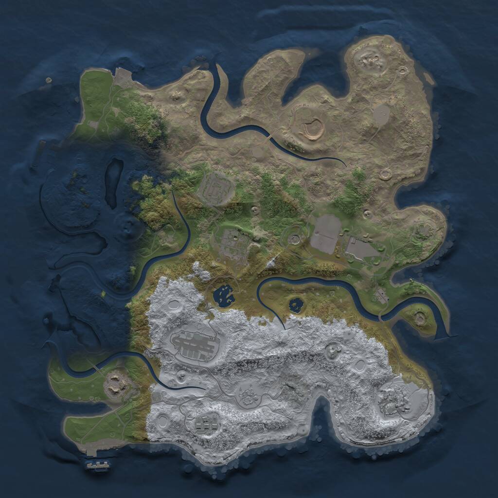 Rust Map: Procedural Map, Size: 3500, Seed: 12335, 15 Monuments
