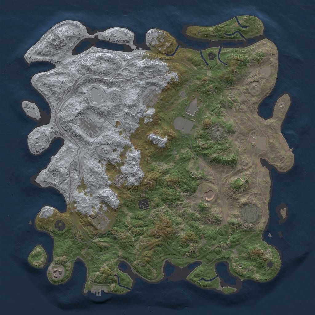 Rust Map: Procedural Map, Size: 4300, Seed: 5732299, 17 Monuments