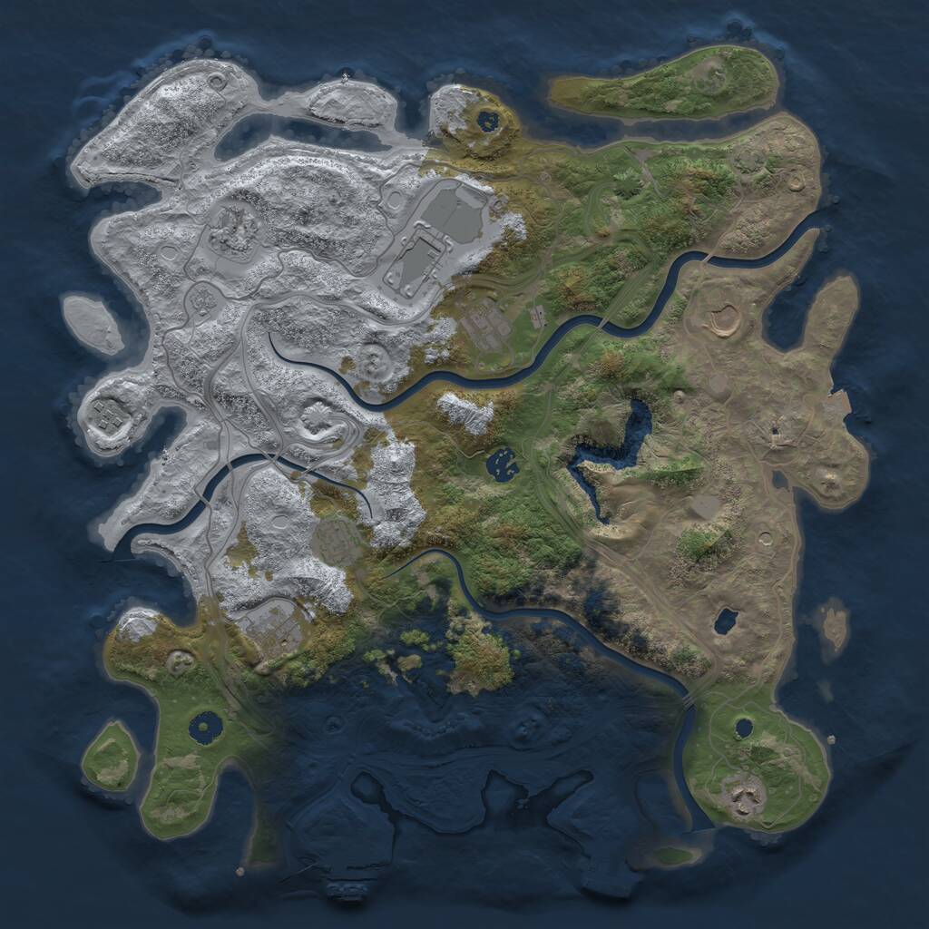 Rust Map: Procedural Map, Size: 4300, Seed: 5732299, 15 Monuments