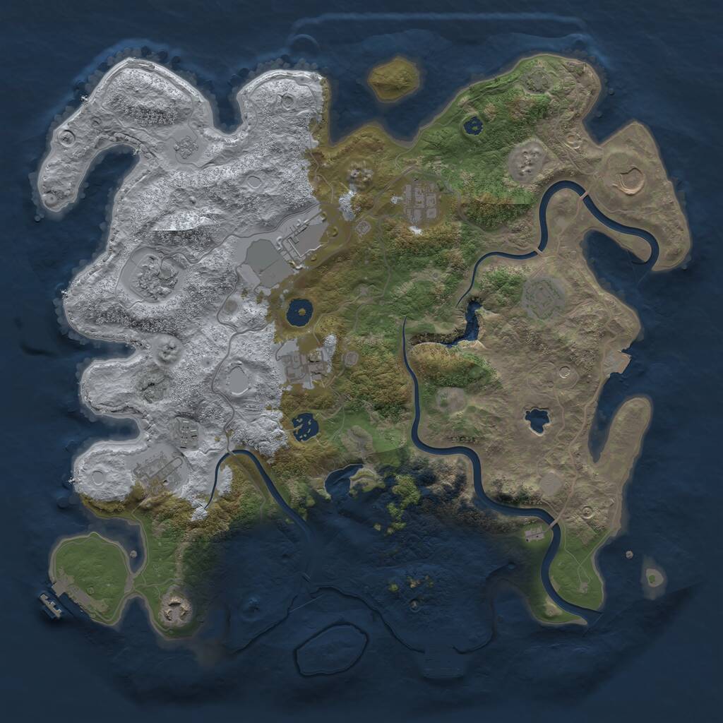 Rust Map: Procedural Map, Size: 4000, Seed: 54583121, 16 Monuments