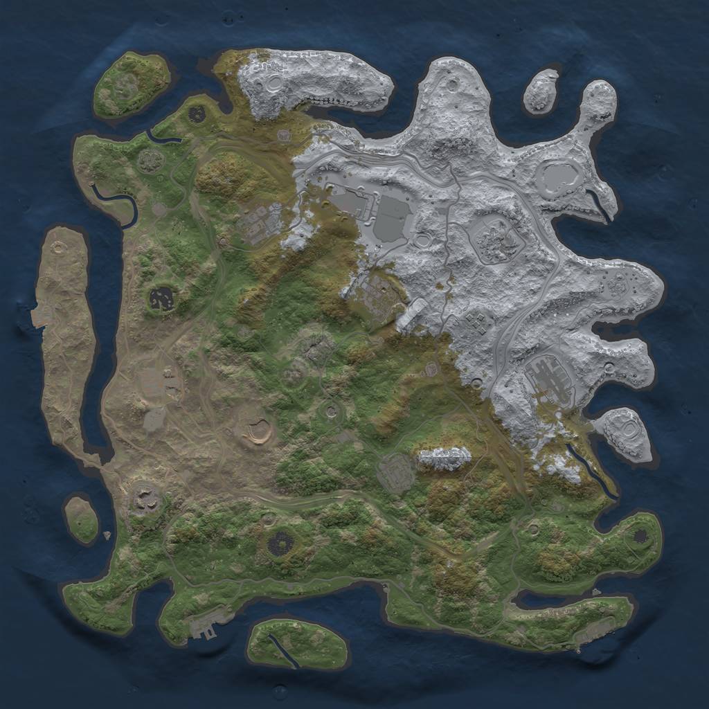 Rust Map: Procedural Map, Size: 4250, Seed: 171997350, 19 Monuments