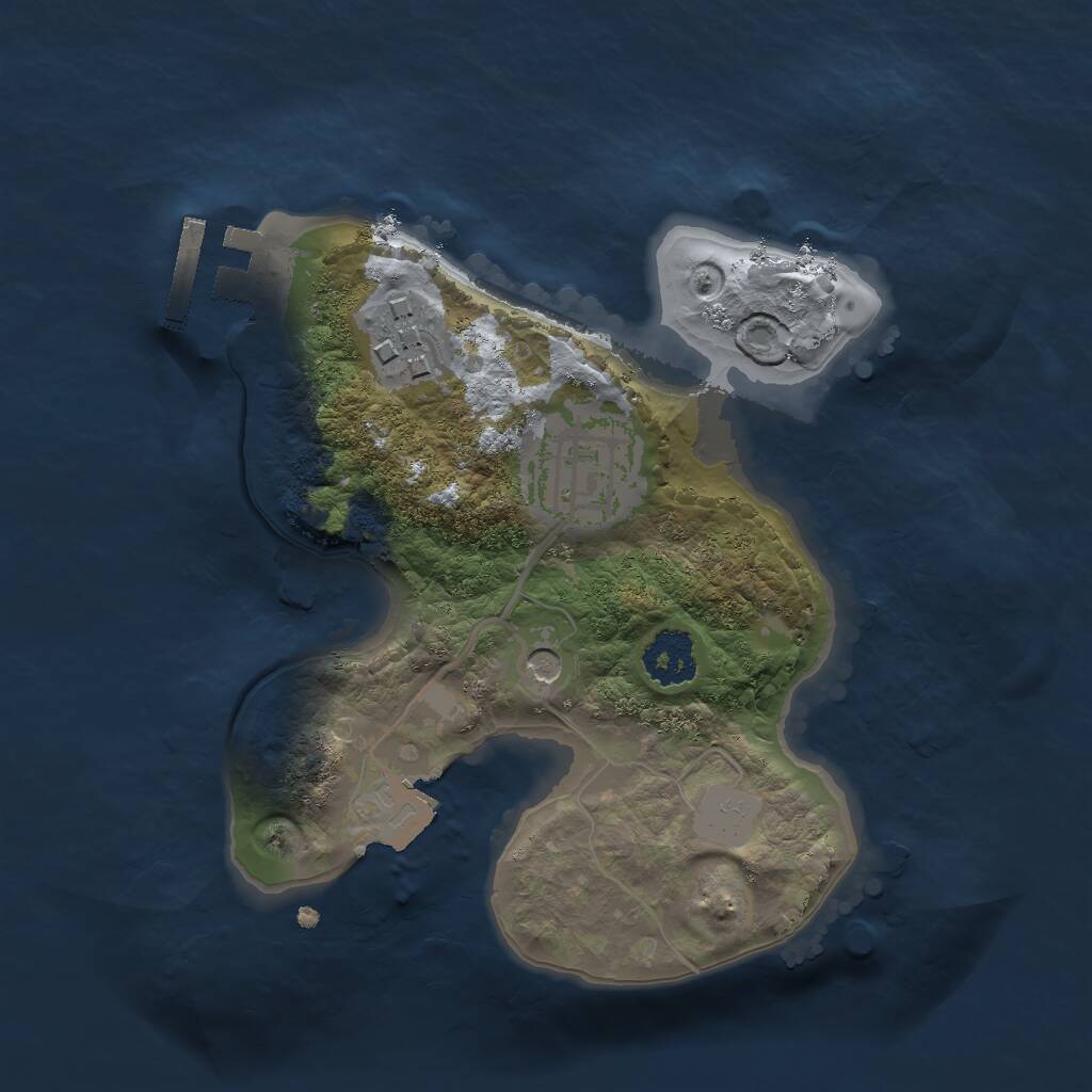 Rust Map: Procedural Map, Size: 2000, Seed: 51352, 5 Monuments