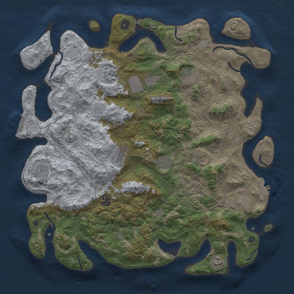 Rust Map: Procedural Map, Size: 4500, Seed: 1786675719, 18 Monuments