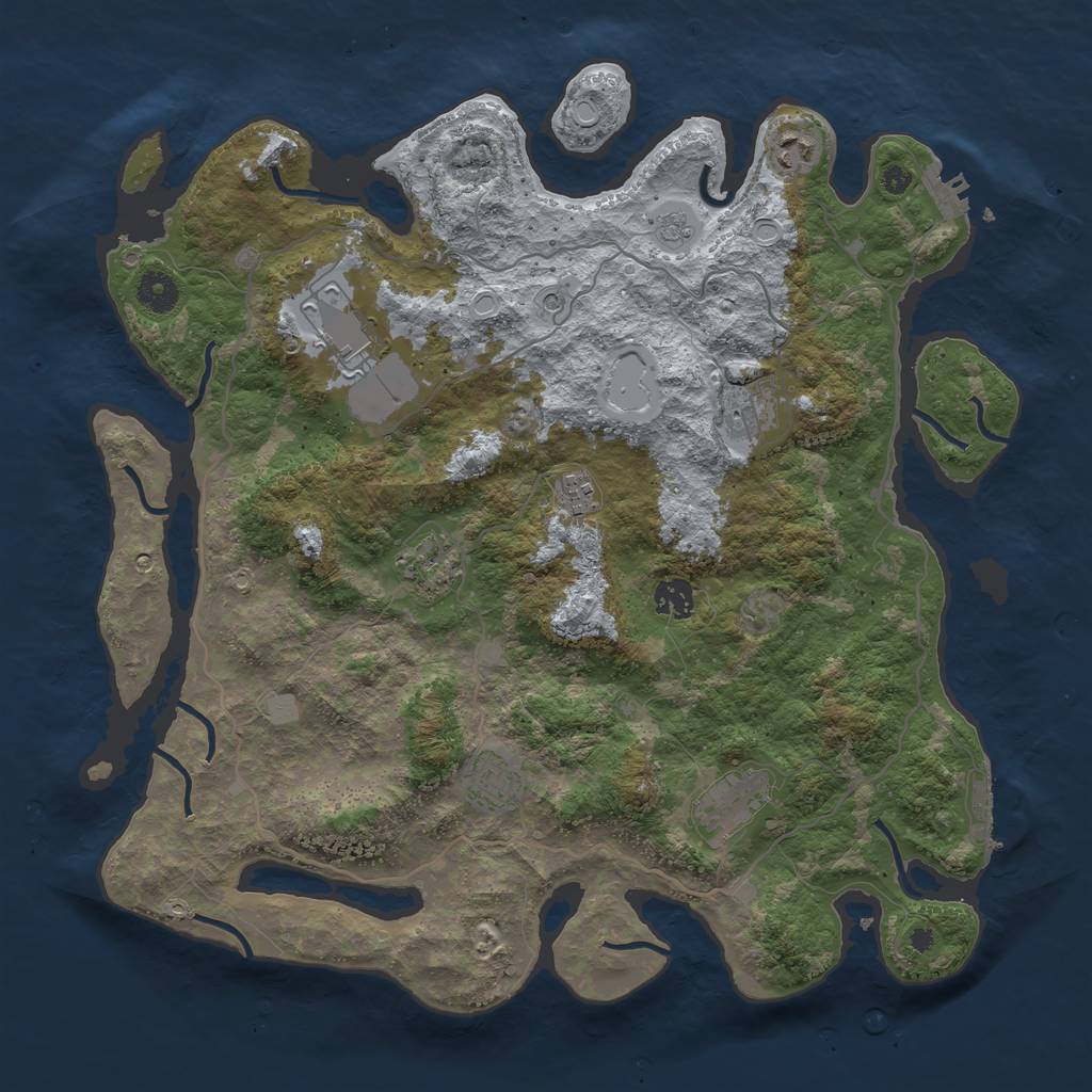 Rust Map: Procedural Map, Size: 4000, Seed: 63314, 15 Monuments