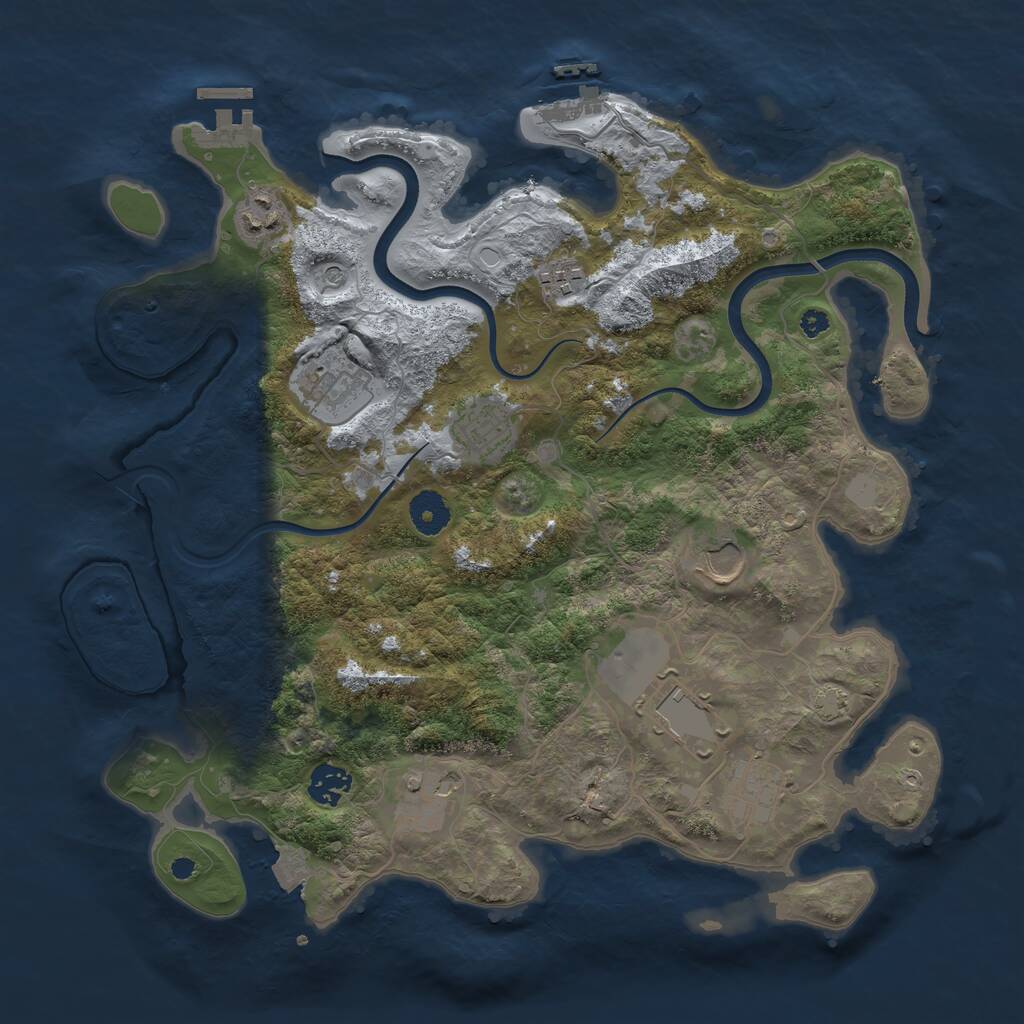 Rust Map: Procedural Map, Size: 3700, Seed: 8841124, 14 Monuments