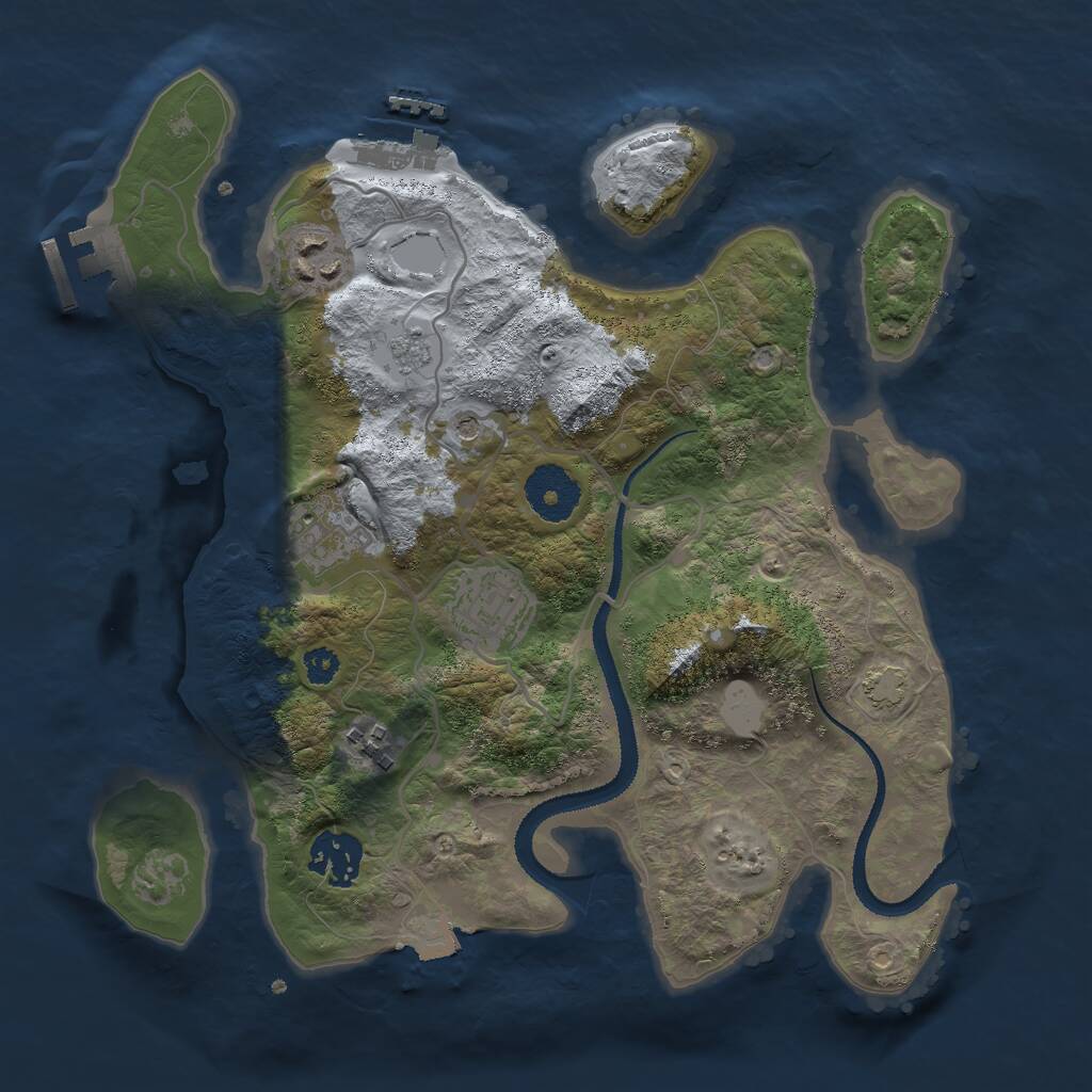 Rust Map: Procedural Map, Size: 3000, Seed: 31557, 11 Monuments