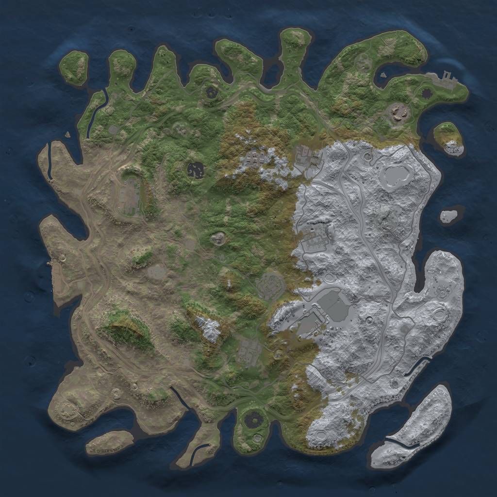 Rust Map: Procedural Map, Size: 4250, Seed: 1547879, 17 Monuments