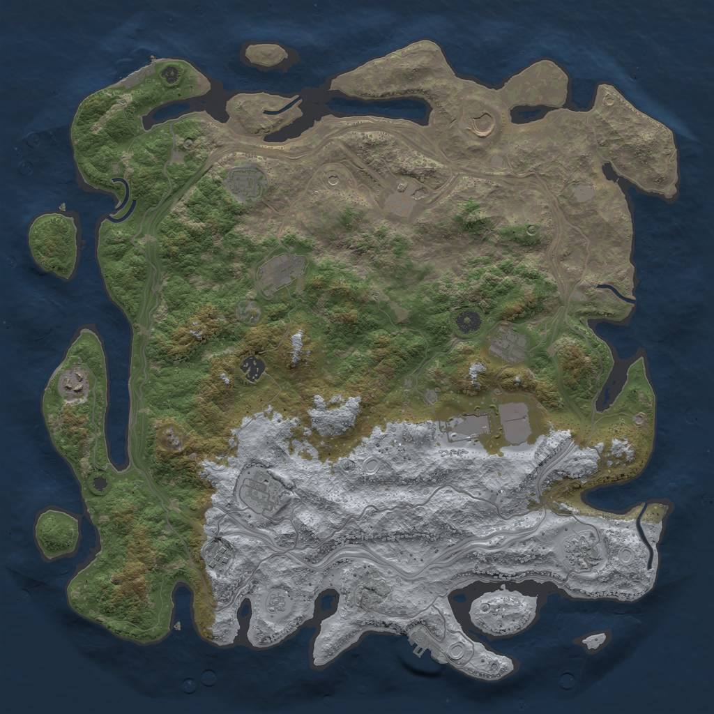 Rust Map: Procedural Map, Size: 4500, Seed: 669306864, 18 Monuments