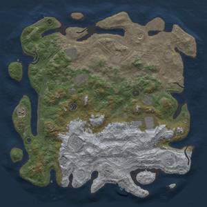 Thumbnail Rust Map: Procedural Map, Size: 4500, Seed: 669306864, 18 Monuments