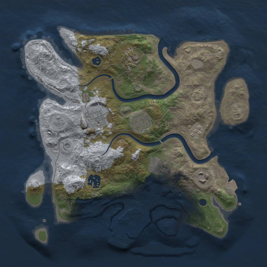 Rust Map: Procedural Map, Size: 3000, Seed: 564799885, 12 Monuments