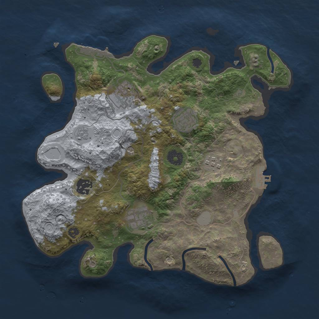 Rust Map: Procedural Map, Size: 3000, Seed: 266, 12 Monuments