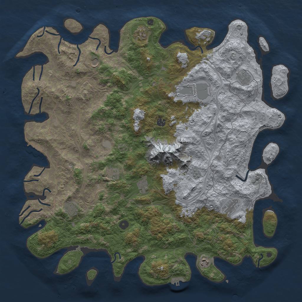 Rust Map: Procedural Map, Size: 5000, Seed: 1564507507, 18 Monuments
