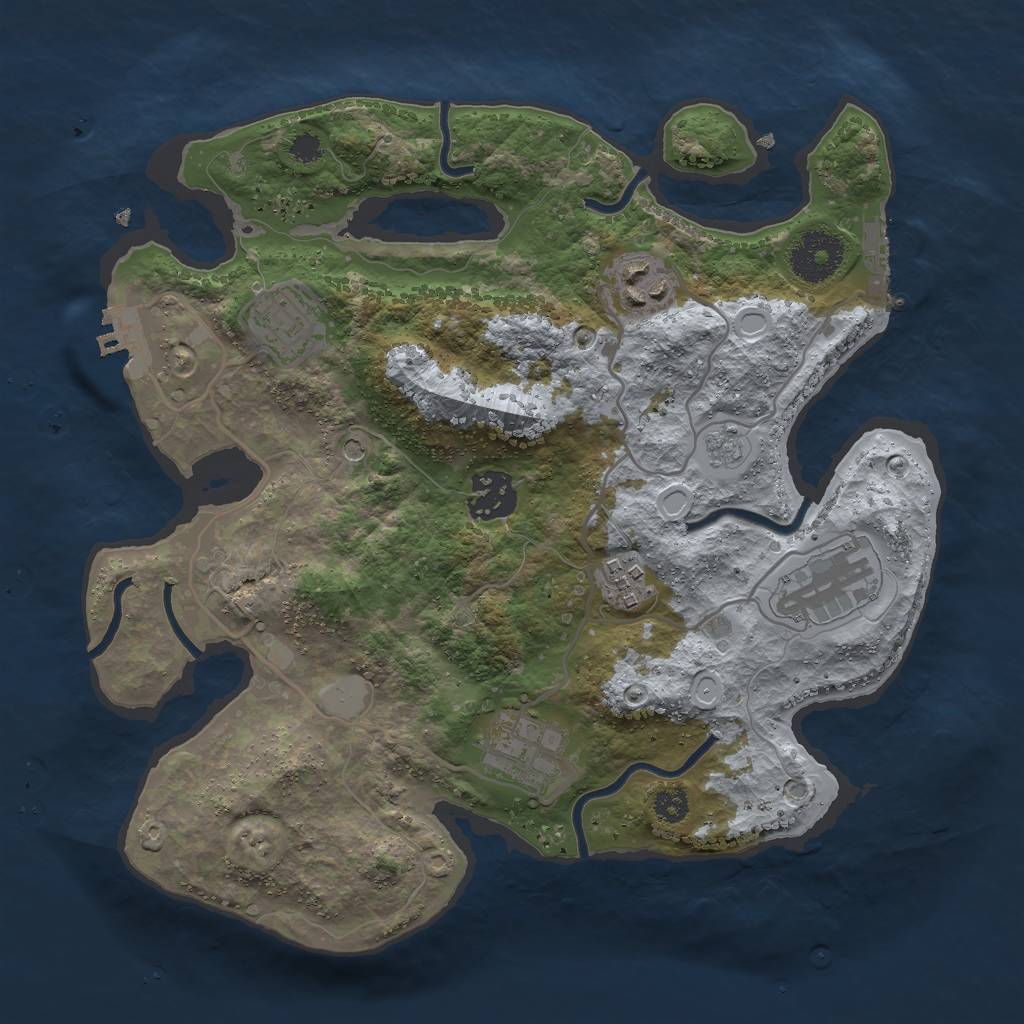 Rust Map: Procedural Map, Size: 3000, Seed: 479, 13 Monuments