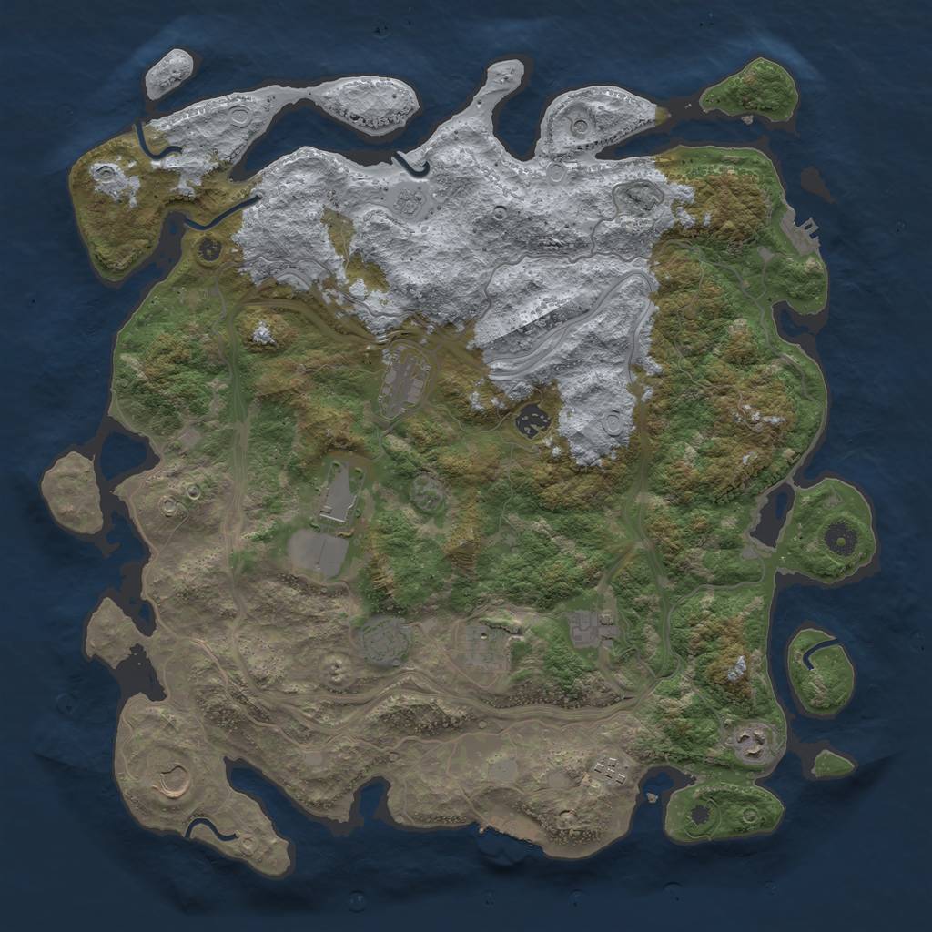 Rust Map: Procedural Map, Size: 4300, Seed: 89798798, 16 Monuments