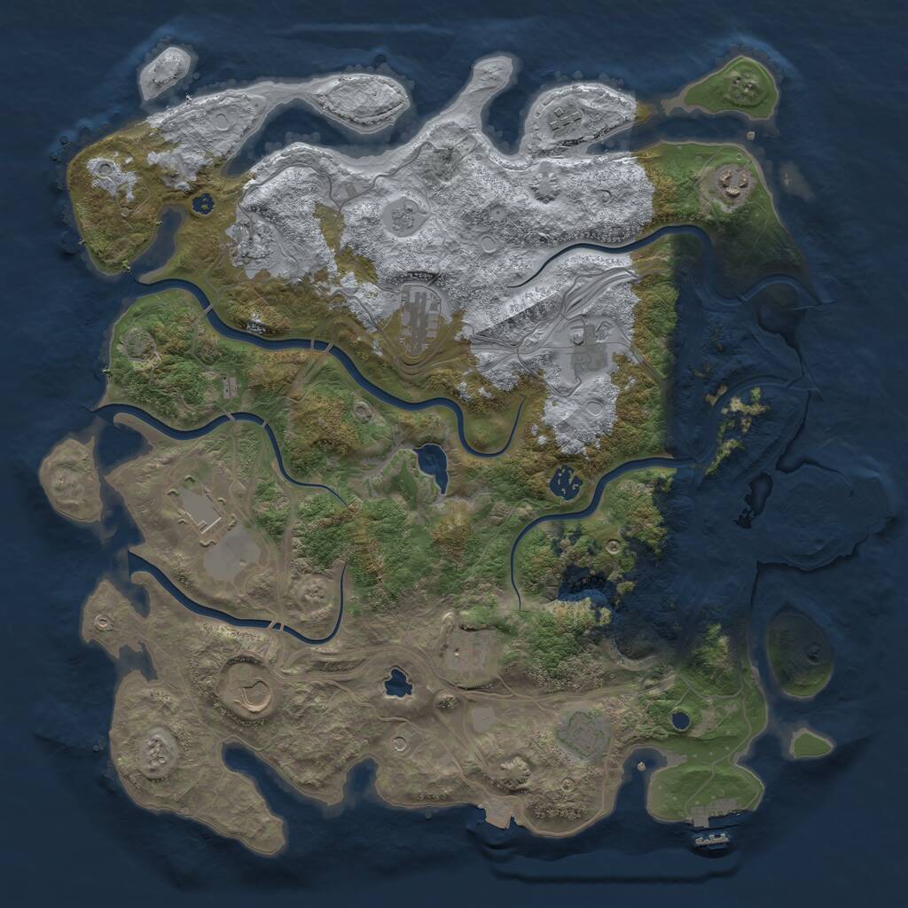 Rust Map: Procedural Map, Size: 4300, Seed: 89798798, 16 Monuments