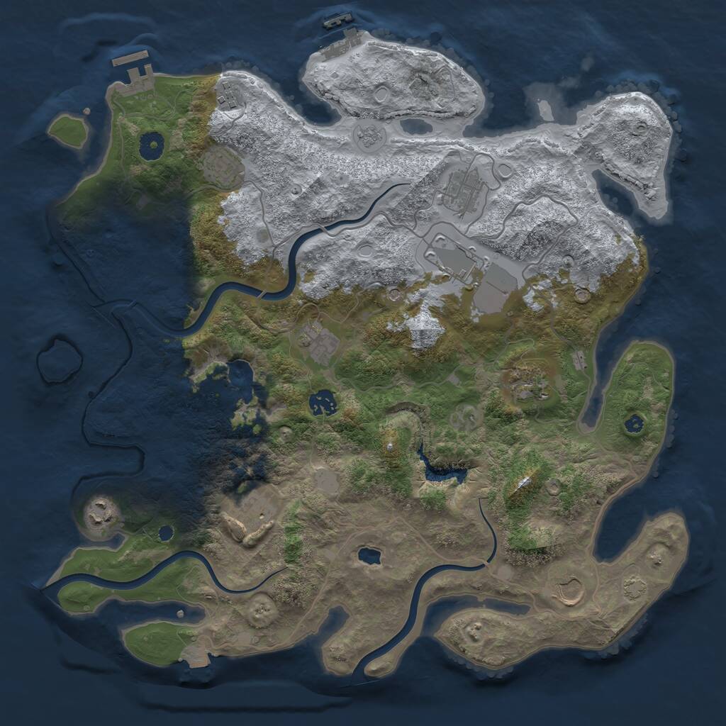 Rust Map: Procedural Map, Size: 4000, Seed: 199186229, 16 Monuments