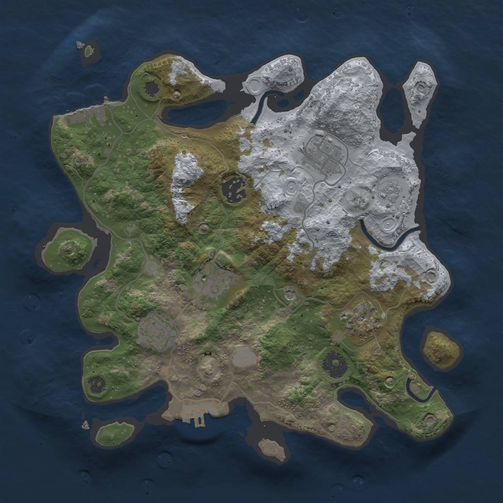 Rust Map: Procedural Map, Size: 3000, Seed: 10031994, 12 Monuments