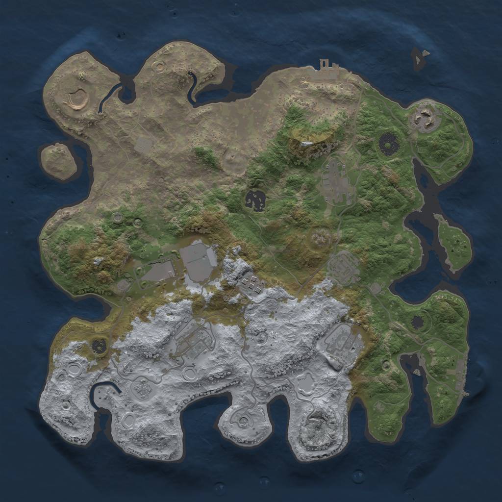 Rust Map: Procedural Map, Size: 3500, Seed: 1103659873, 16 Monuments