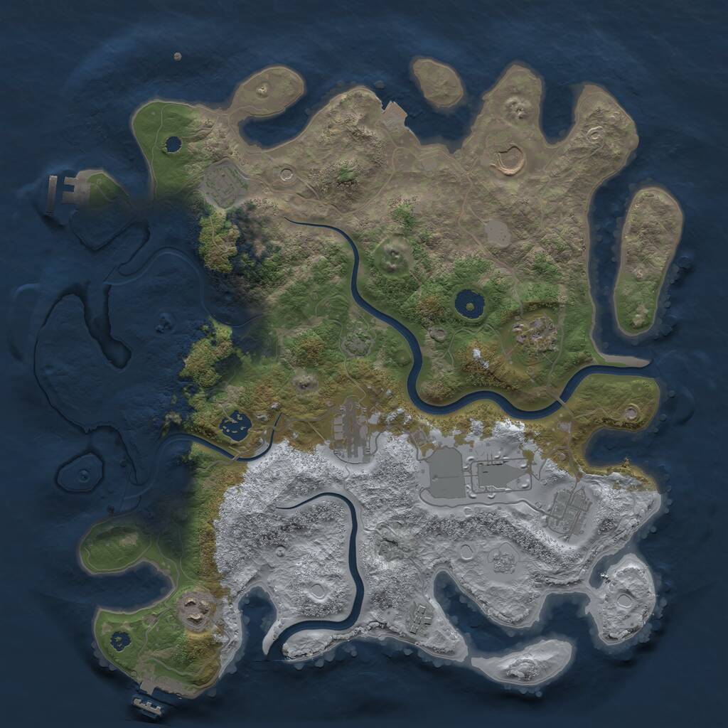 Rust Map: Procedural Map, Size: 3750, Seed: 277051135, 15 Monuments