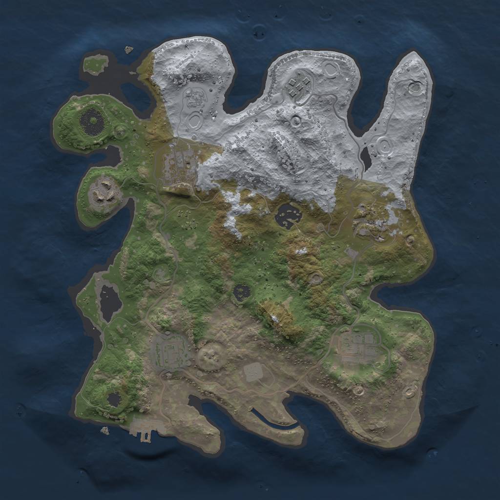 Rust Map: Procedural Map, Size: 3000, Seed: 147259940, 12 Monuments
