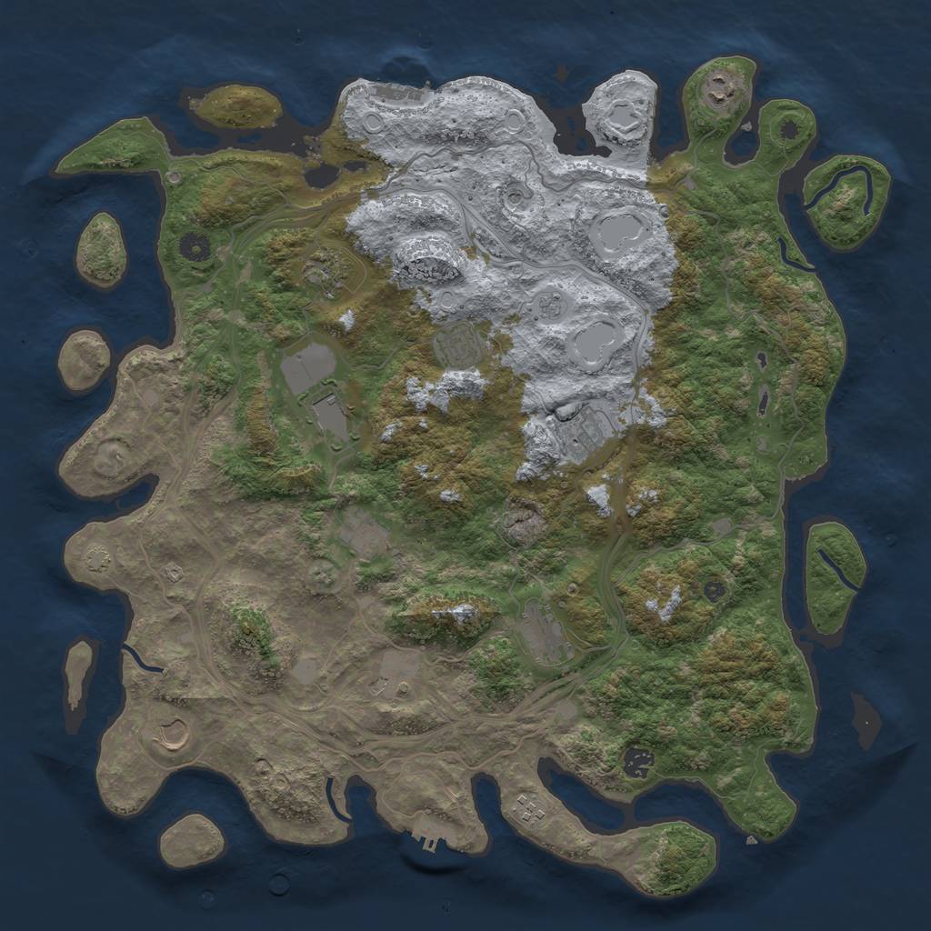 Rust Map: Procedural Map, Size: 4500, Seed: 940027135, 19 Monuments