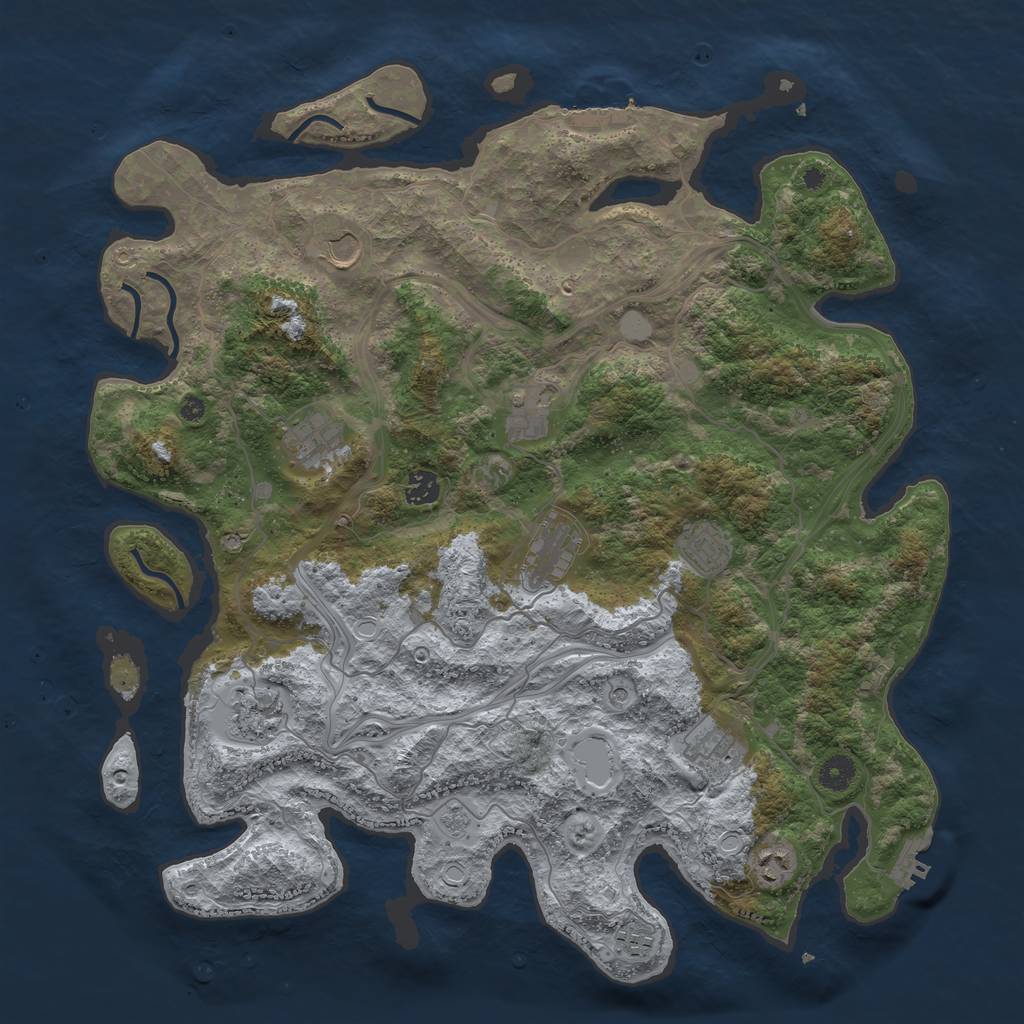 Rust Map: Procedural Map, Size: 4300, Seed: 1128989873, 17 Monuments