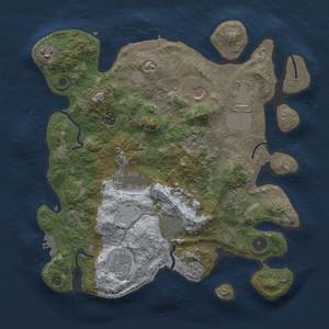 Thumbnail Rust Map: Procedural Map, Size: 3500, Seed: 1682536848, 15 Monuments