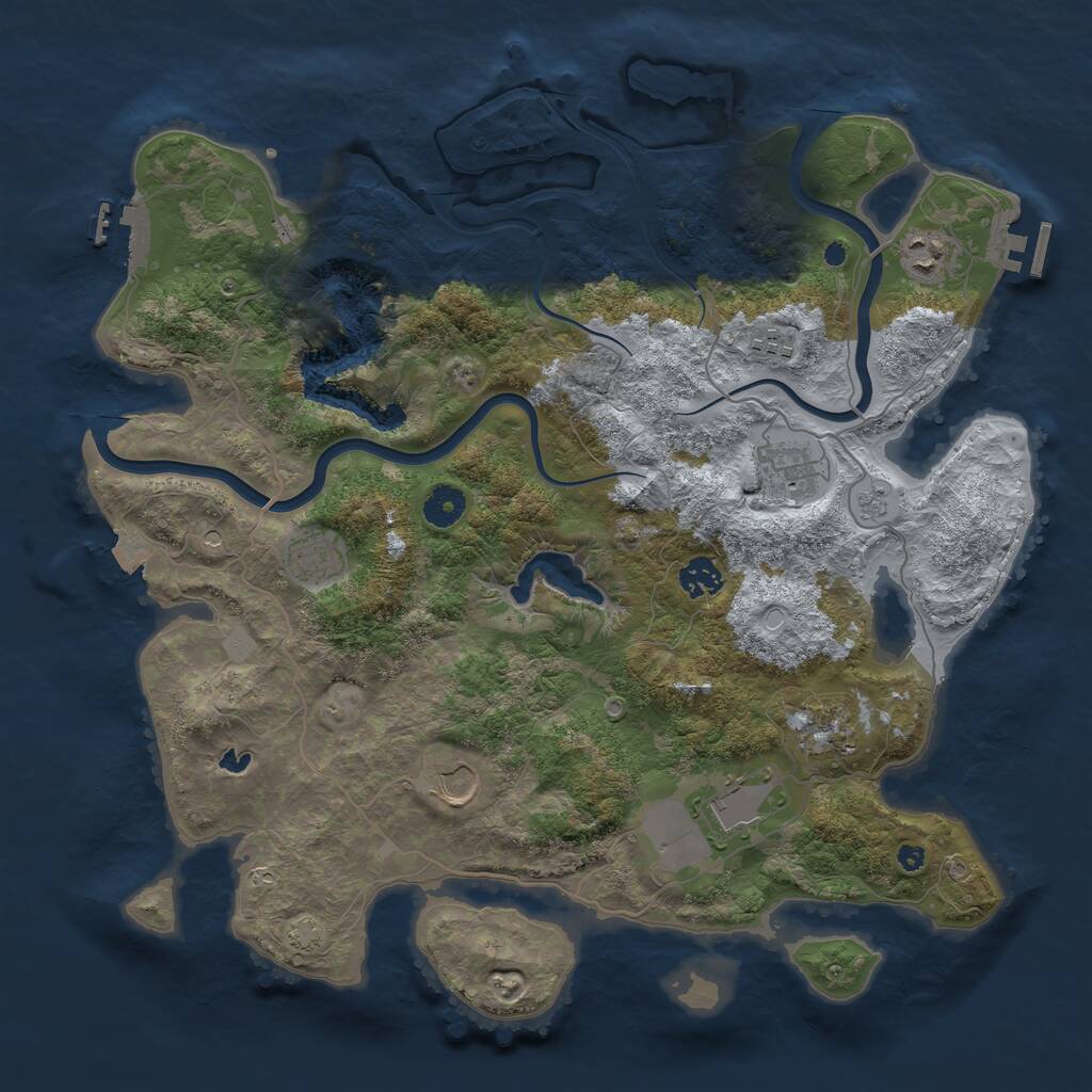 Rust Map: Procedural Map, Size: 4000, Seed: 5052023, 14 Monuments